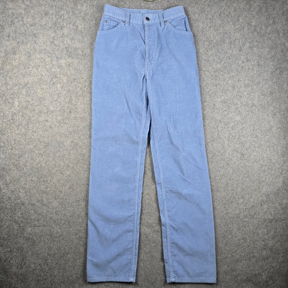 Vtg 80s Levis Corduroy Pants Womens 26x32 Blue High Waist Mom Pastel Chic Boho - Picture 3 of 13